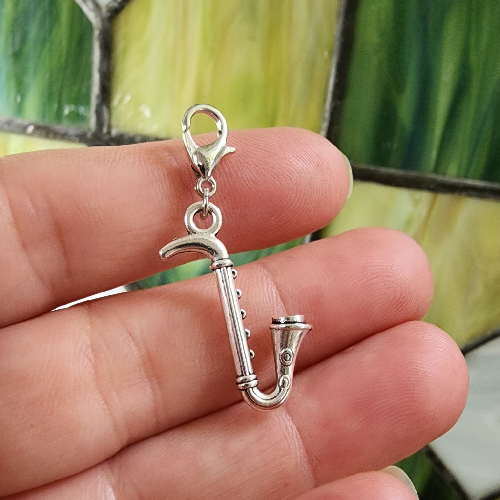 5/$25 Saxophone Charm Music Lover Charm Musical Instrument Jewelry Jazz Band